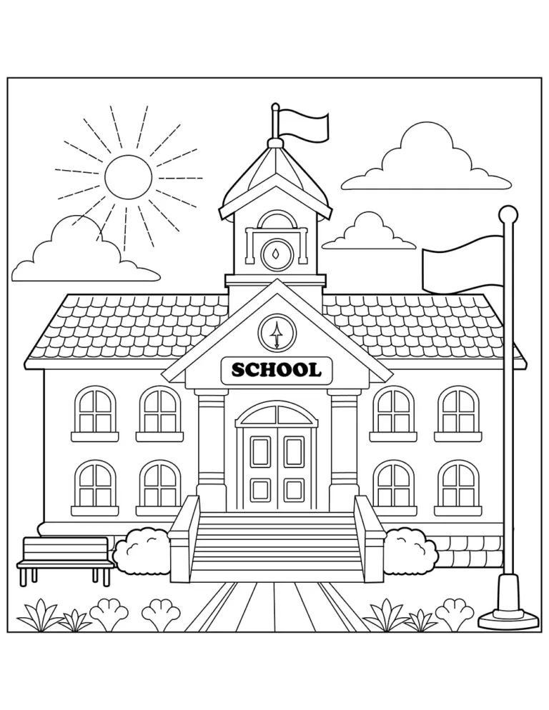 Printable School Coloring Page