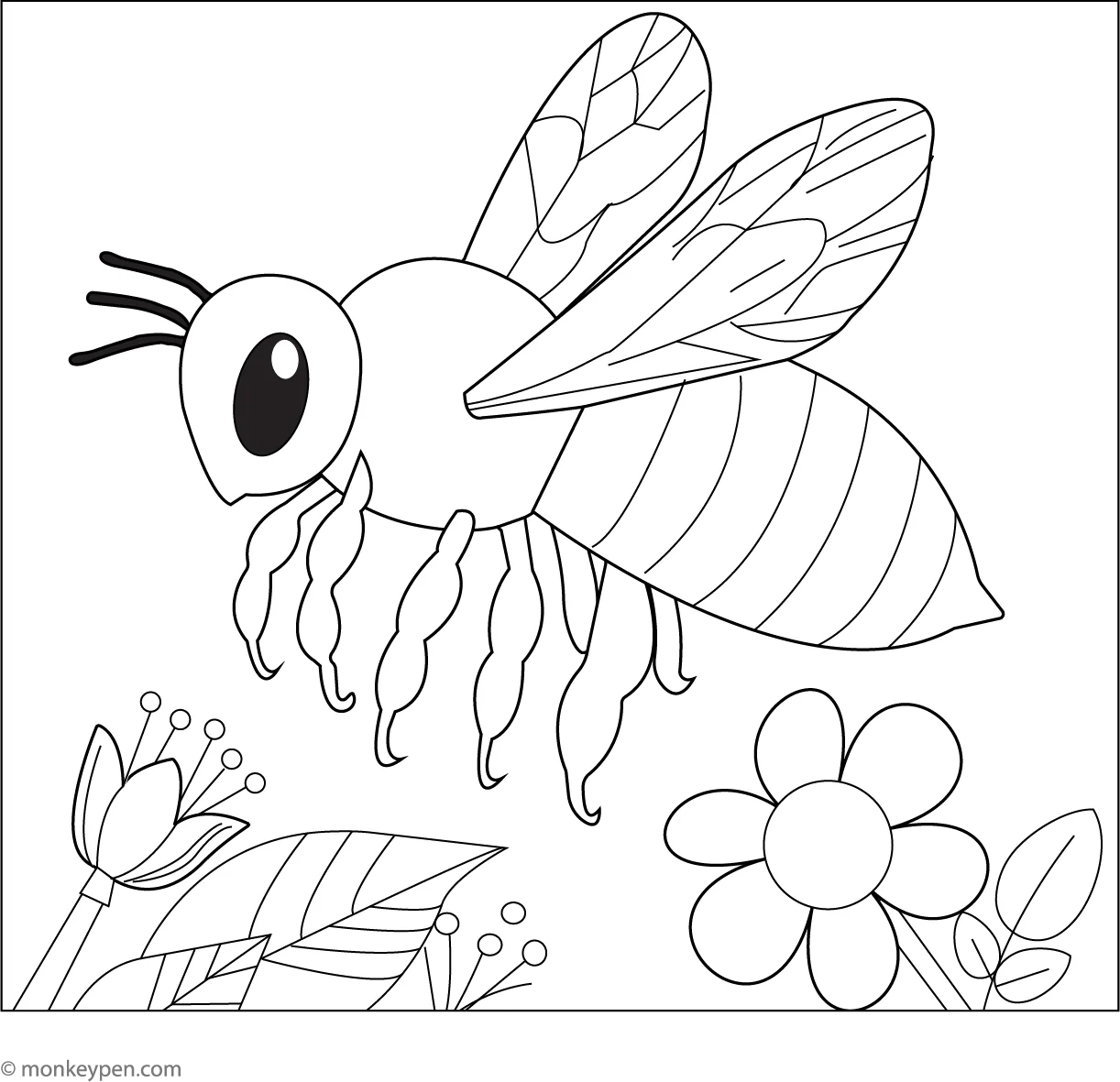 coloring picture of a bee coloring picture of a bee