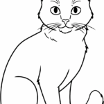 Realistic Cat Coloring Page Easy Drawing Guides