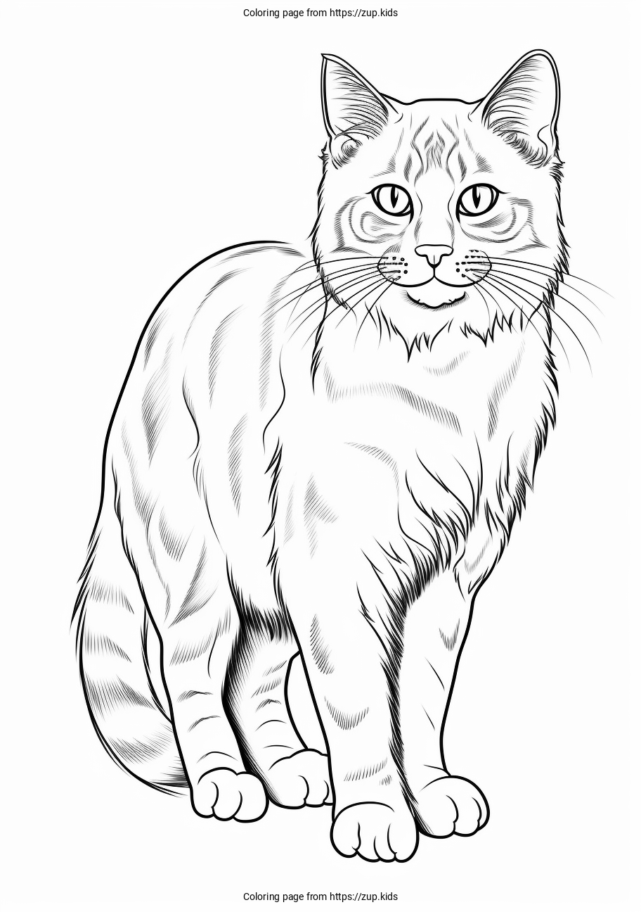 realistic cat coloring sheets