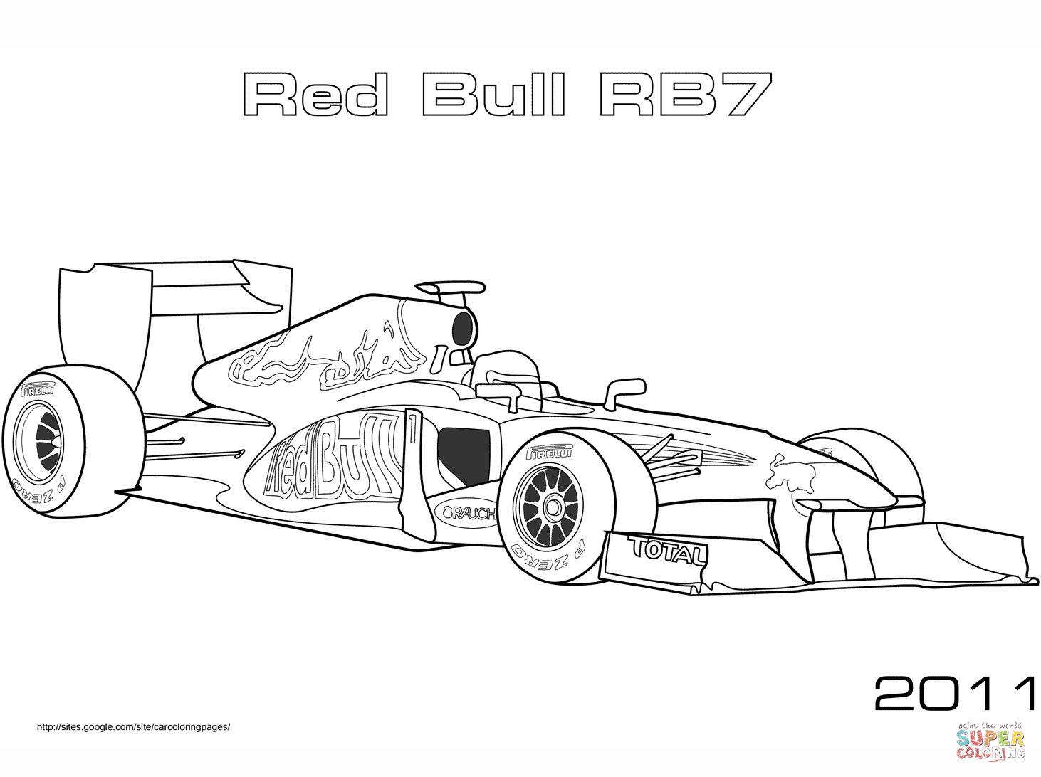 Red Bull Rb7 Formula 1 Car Coloring Page Free Printable Red Bull Rb7 Formula 1 Car Coloring Page Free Printable