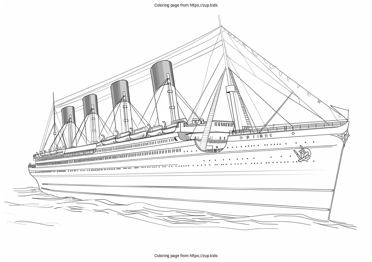 RMS Titanic Coloring Page From Zup kids RMS Titanic Coloring Page From Zup kids