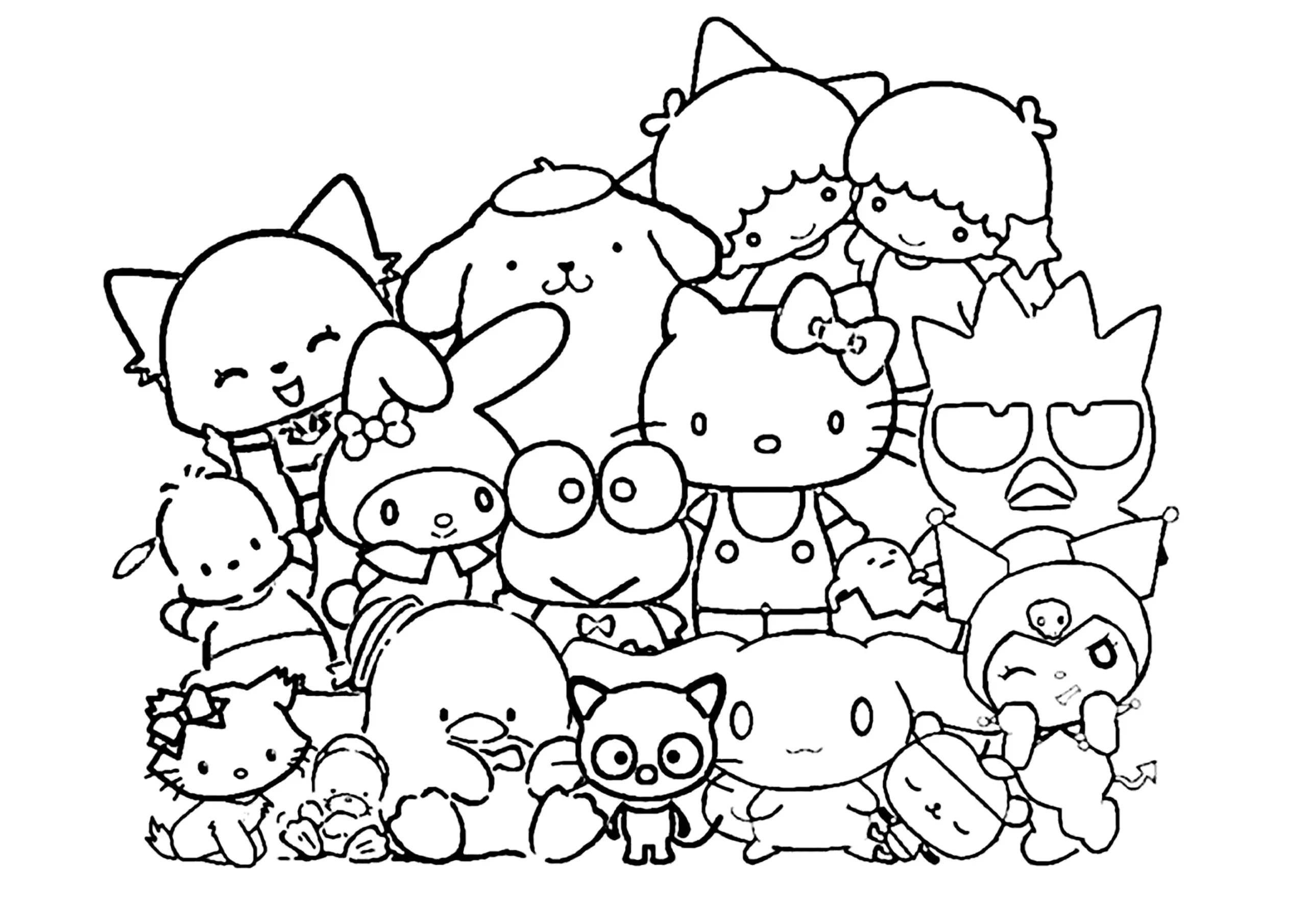 Sanrio Characters Hello Kitty Kuromi My Melody Sanrio Coloring Pages Sanrio Characters Hello Kitty Kuromi My Melody Sanrio Coloring Pages