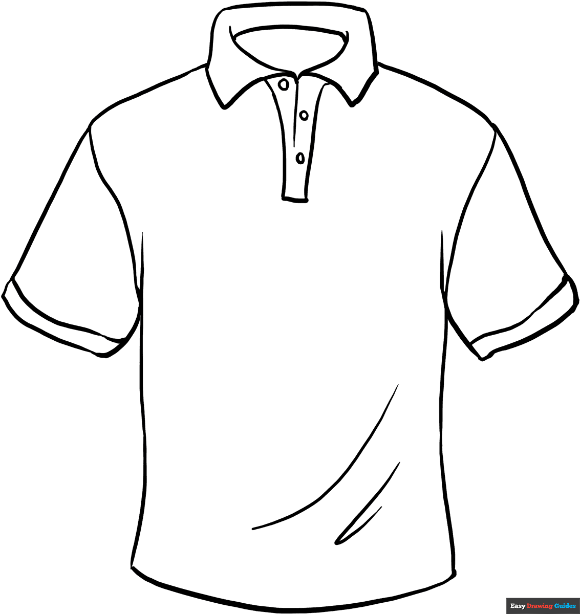 Shirt Coloring Page Easy Drawing Guides