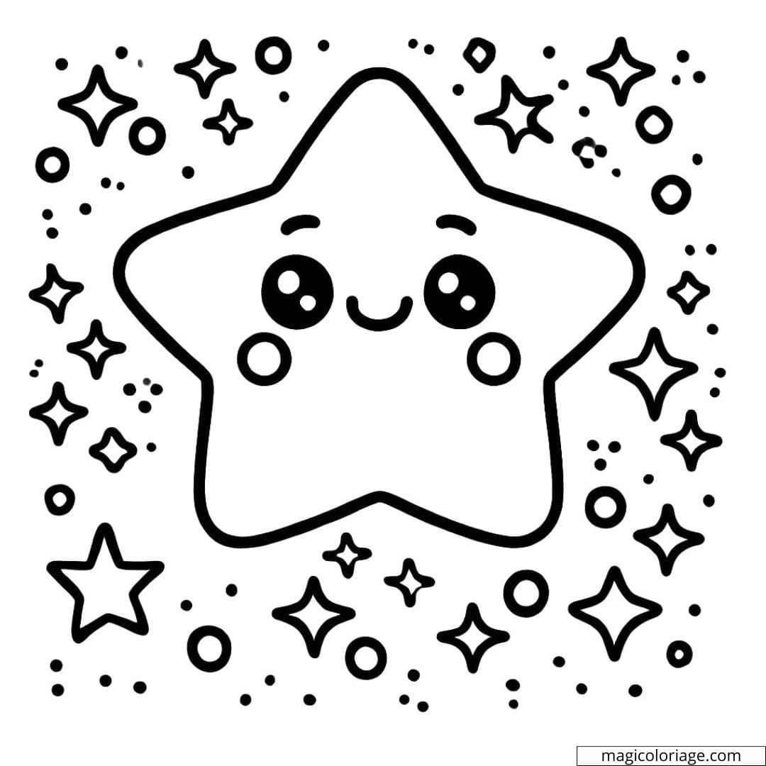 Simple And Smiling Star Coloring Simple And Smiling Star Coloring