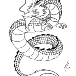 Simple Chinese Dragon China Asia Coloring Pages For Adults