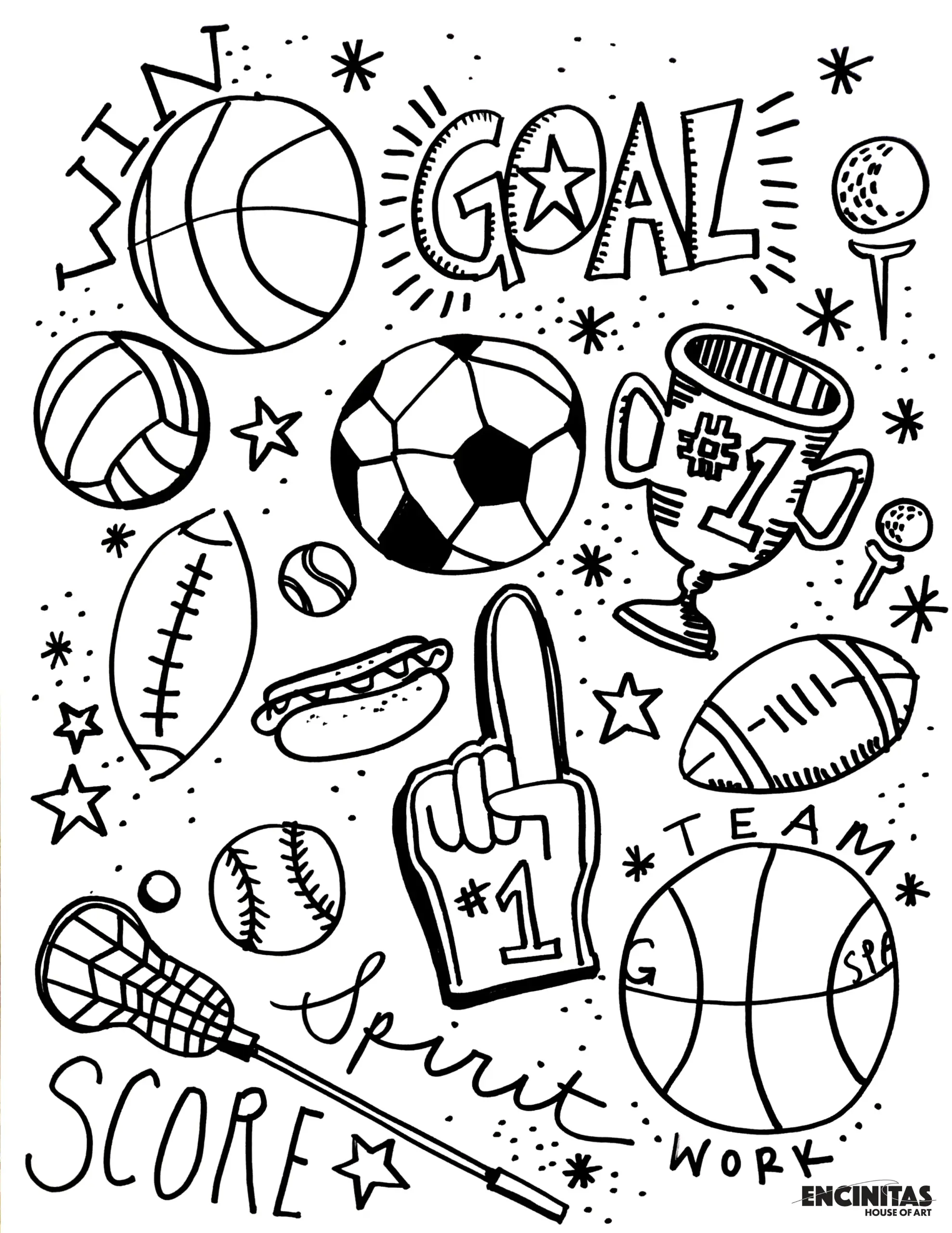 Sports Coloring Page Encinitas House Of Art Sports Coloring Page Encinitas House Of Art