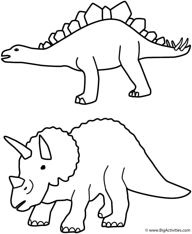 Stegosaurus And Triceratops Coloring Page Dinosaurs Stegosaurus And Triceratops Coloring Page Dinosaurs