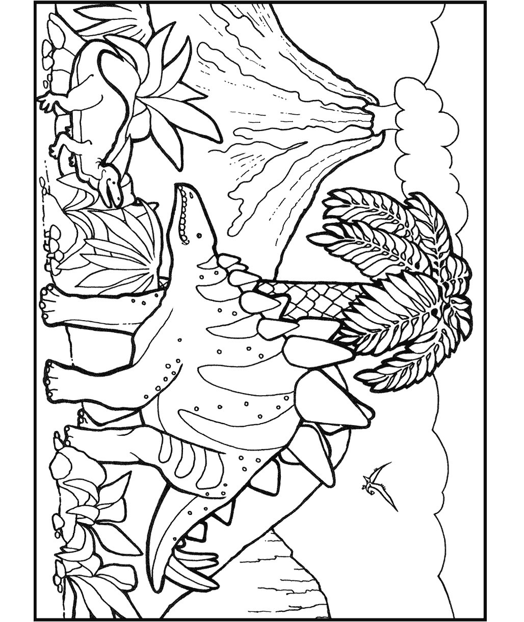 Stegosaurus Cartoon Colouring Page For Kids Stegosaurus Cartoon Colouring Page For Kids