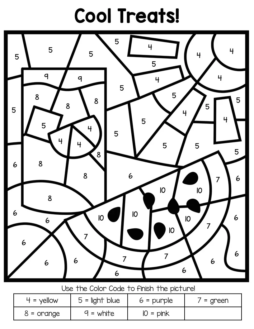 Summer Color By Number Worksheets Mamas Learning Corner Summer Color By Number Worksheets Mamas Learning Corner