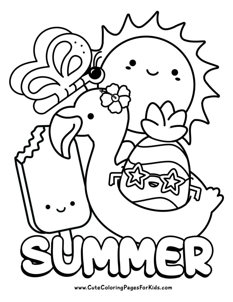 Summer Coloring Pages 15 Free Printable PDF Downloads Cute Coloring Pages For Kids