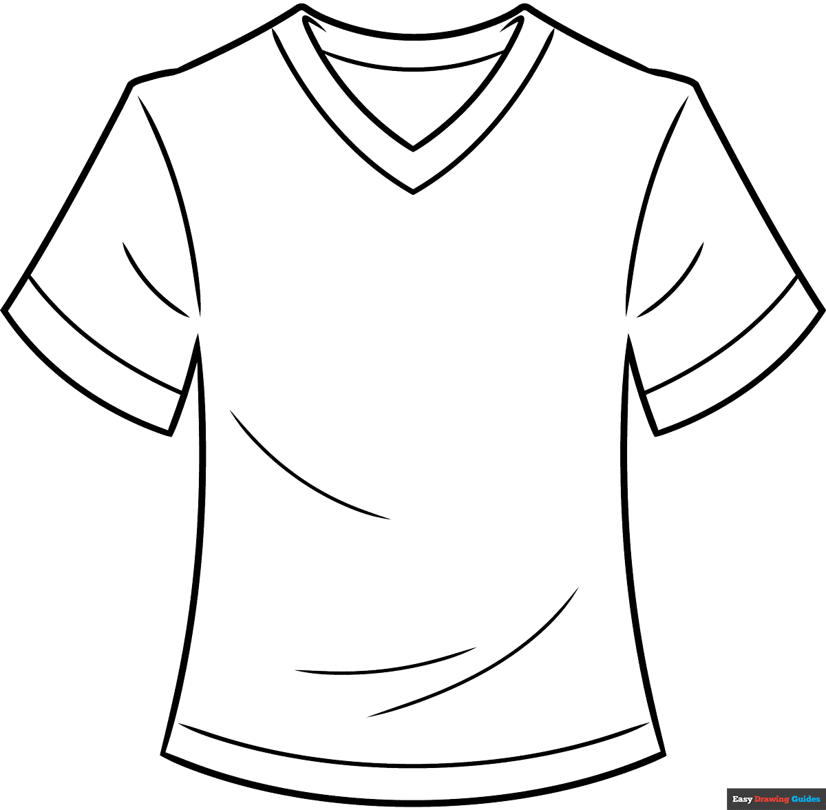 T Shirt Outline Coloring Page Easy Drawing Guides