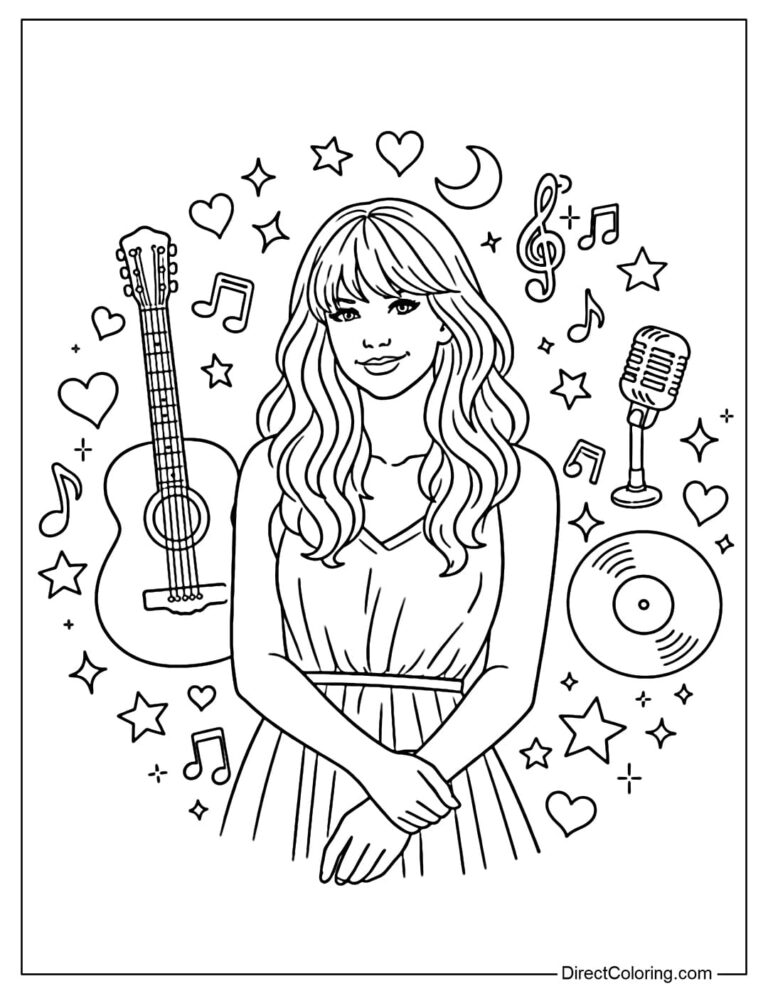 Taylor Swift Coloring Pages Free PDF To Download And Print