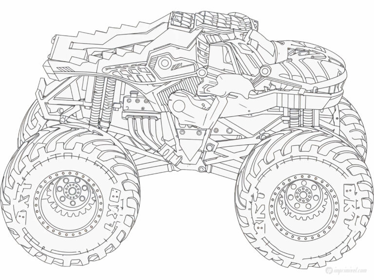 ThunderROARus Monster Truck Coloring Page To Print