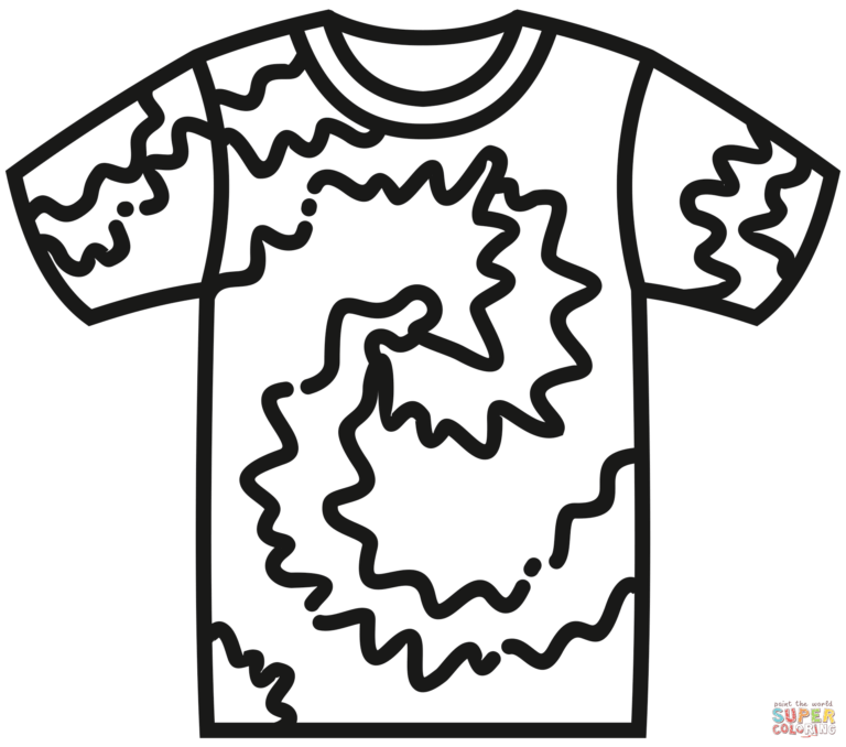 Tie Dye T Shirt Coloring Page Free Printable