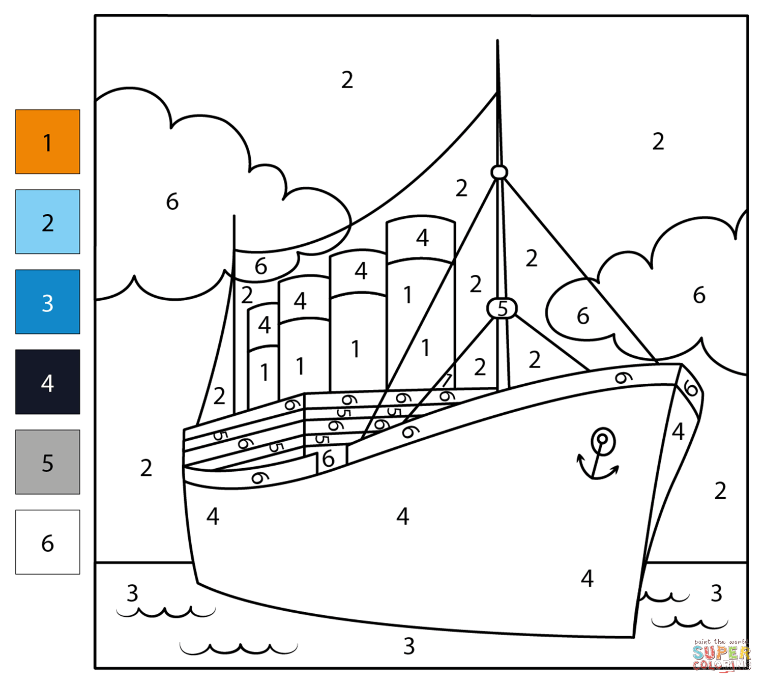 Titanic Color By Number Coloring Page Free Printable Titanic Color By Number Coloring Page Free Printable
