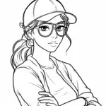 Trendy Teen Coloring Pages Girl Line Art Bundle digital Download Etsy