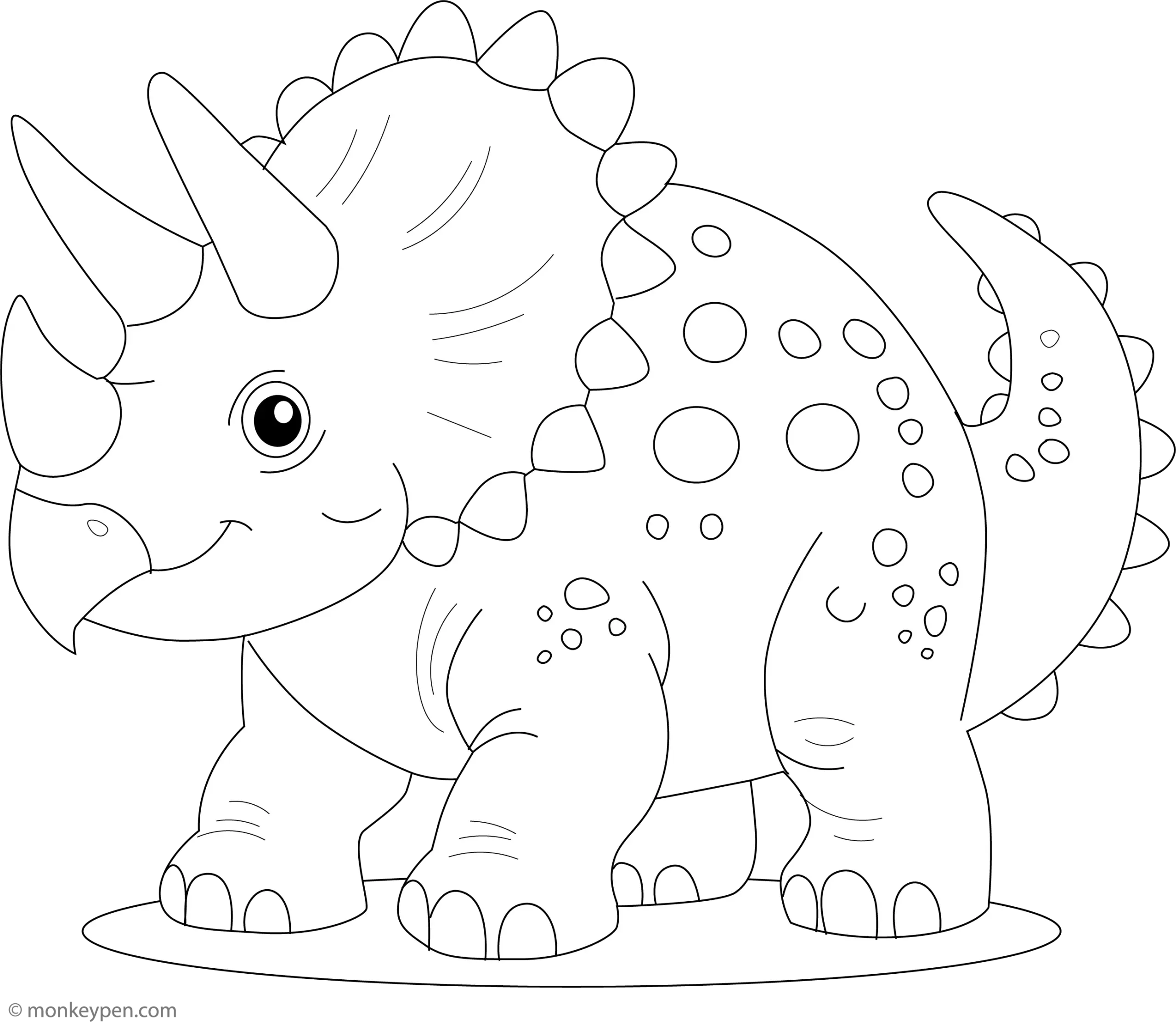 Triceratops Free Coloring Page Printable PDF Triceratops Free Coloring Page Printable PDF