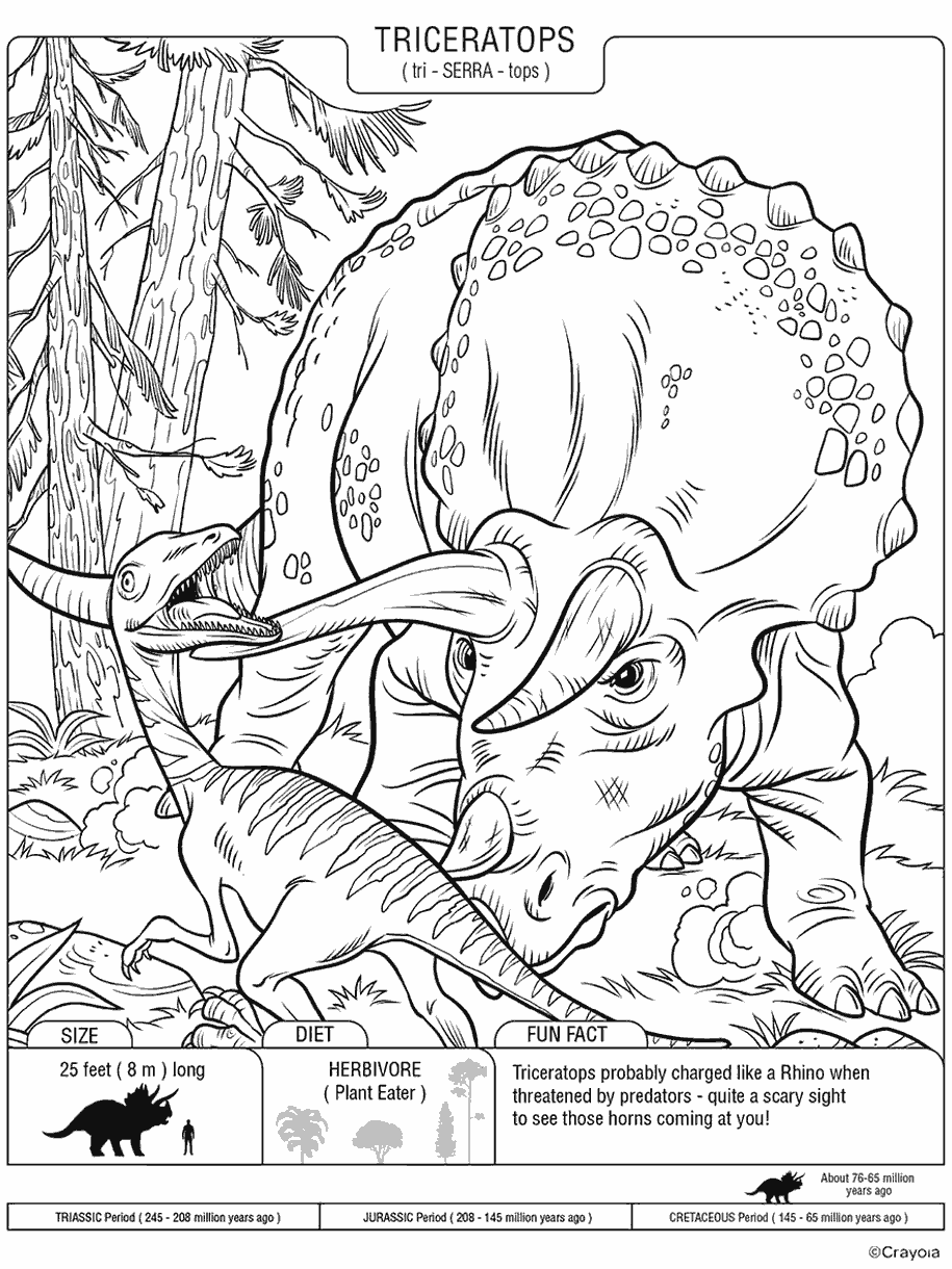 Triceratops Free Coloring Page Triceratops Free Coloring Page