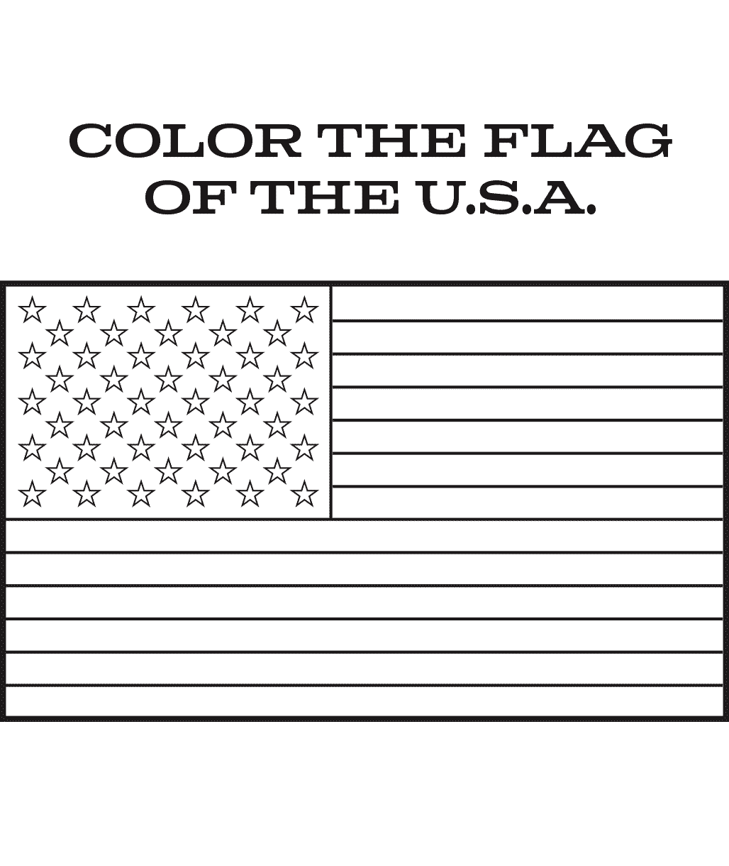 United States Flag Coloring Page For Kids United States Flag Coloring Page For Kids