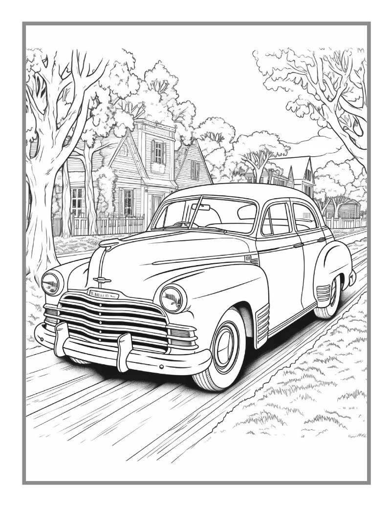 car colouring pages for adults