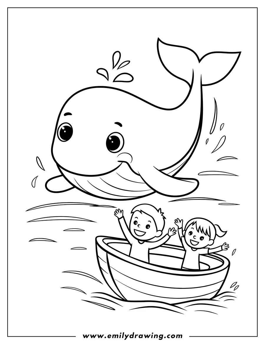 Whale Coloring Pages Emily Drawing