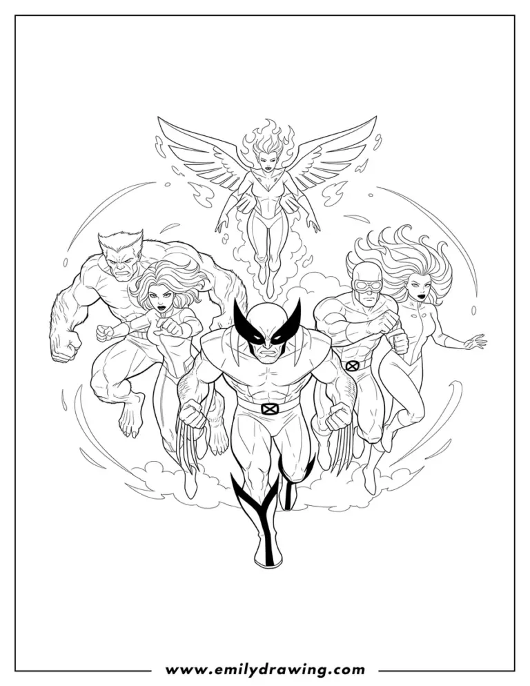 X Men Coloring Pages Emily Drawing