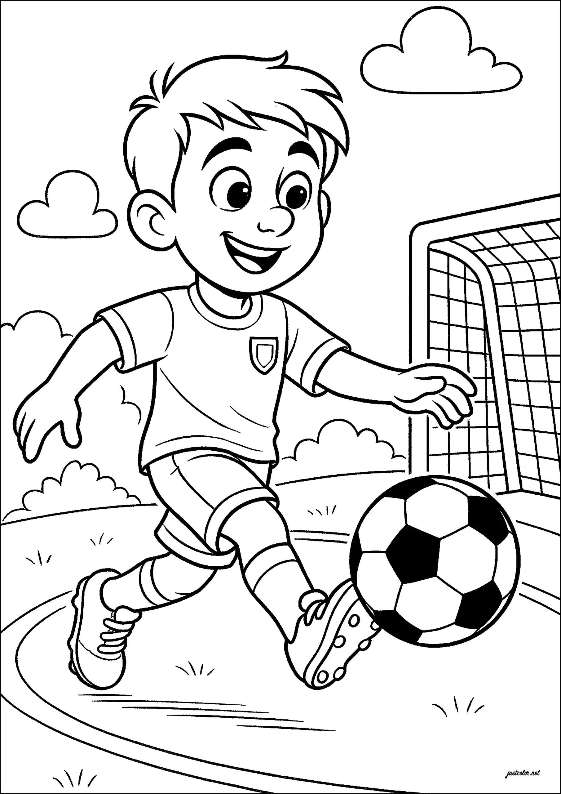 Young Soccer Player Soccer Coloring Pages Young Soccer Player Soccer Coloring Pages