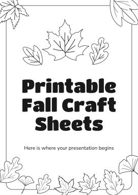 Student-friendly fall craft printables on wall display