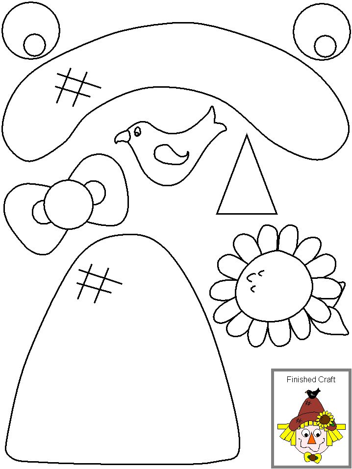 Printable fall craft templates on a craft table
