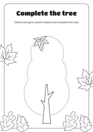 Children coloring leaves at a craft station