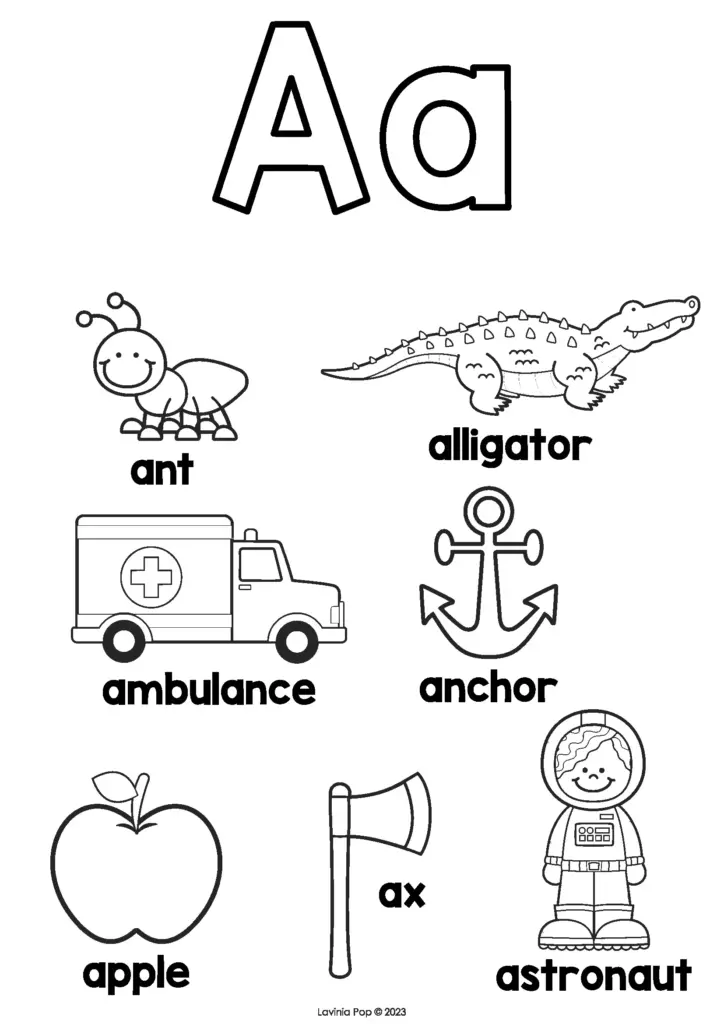image alt text: assortment of letter i coloring pages laid out