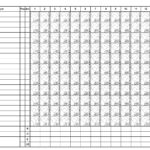 Filled scorebook template with inning rows