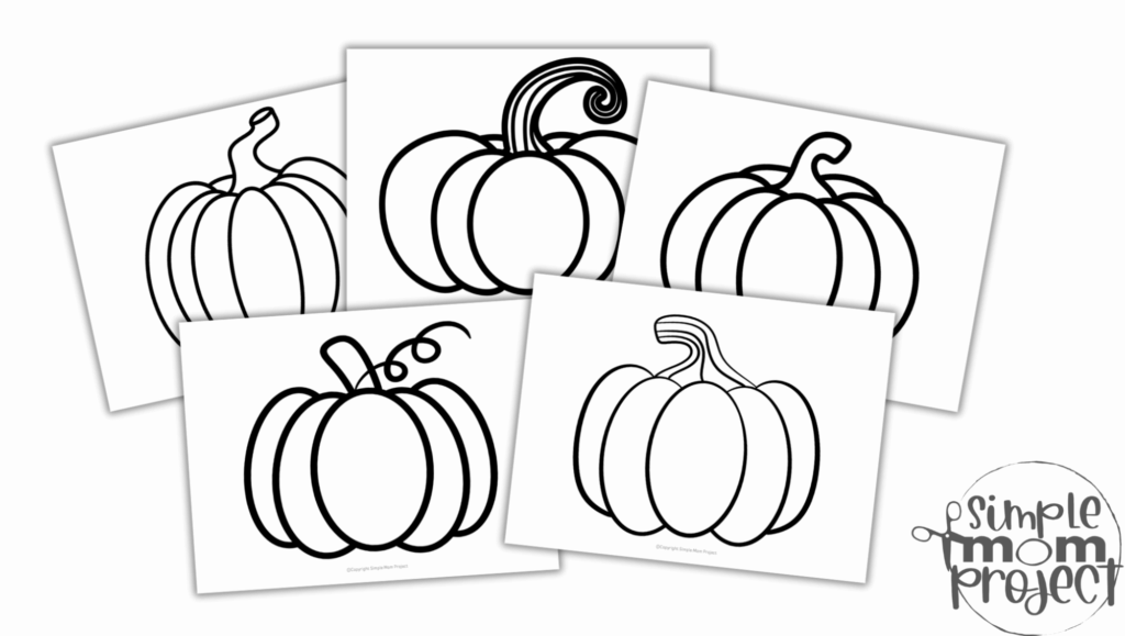Colorful pumpkin pattern layout on craft desk
