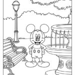 Child browsing Mickey Mouse coloring page binder