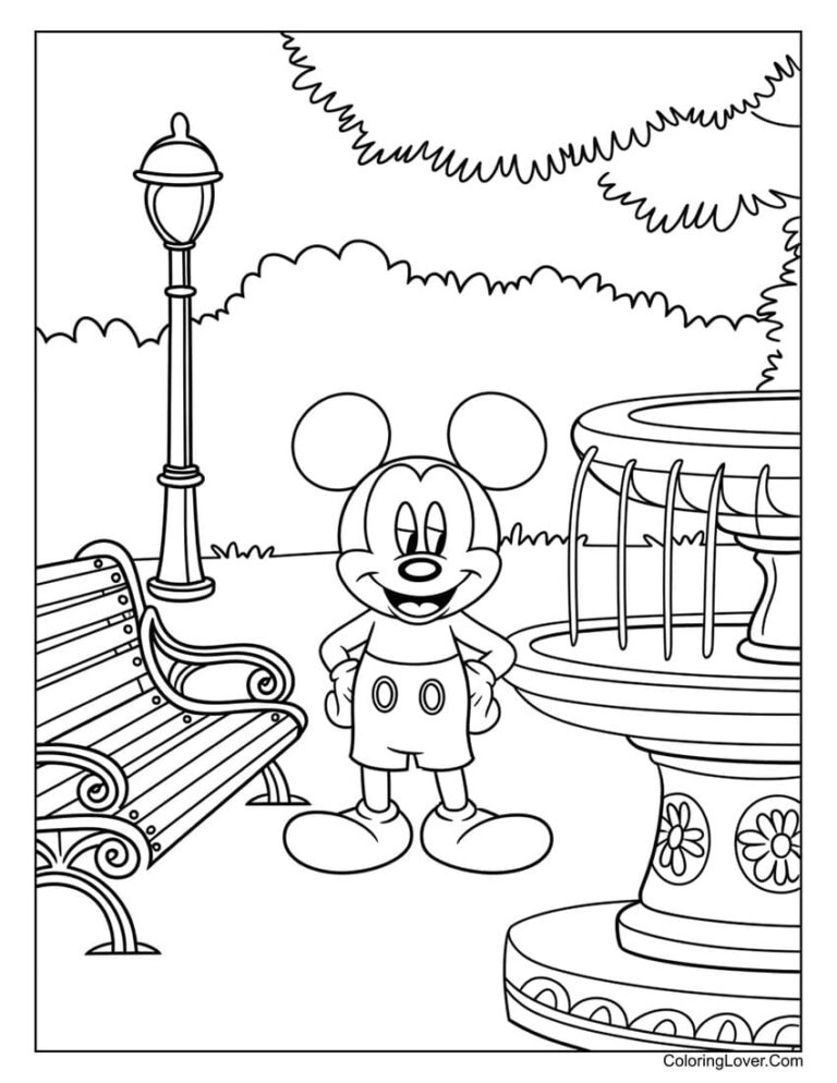 Child browsing Mickey Mouse coloring page binder