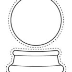 Child cutting out snow globe printable shapes
