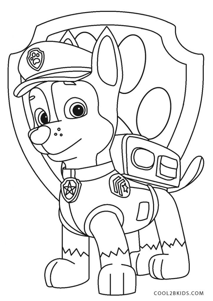 Finished coloring page reveals vibrant Paw Patrol characters