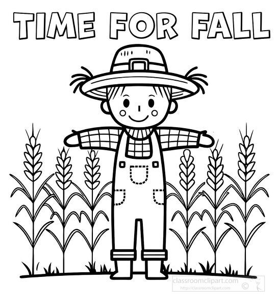Close-up of a colored scarecrow illustration.