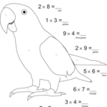 Cheerful grid layout with multiplication problems