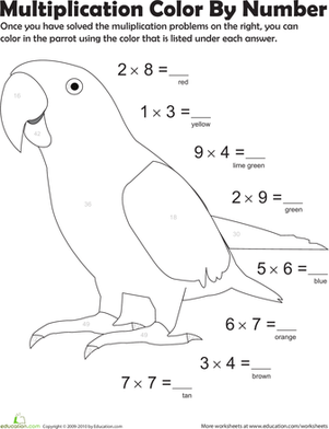 Cheerful grid layout with multiplication problems