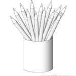 Gift-ready coloring pages with pencils