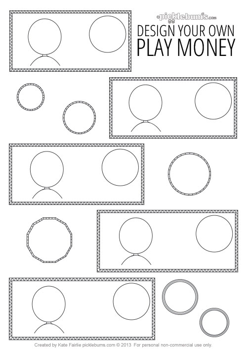 Student sorting pretend bills during math activity