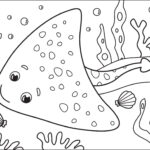 Detailed stingray outline with broad pectoral disc